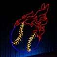 thumbnail image 1 of Glowneon Fire Baseball Neon Sign, Baseball Club Wall Decor Signboard, 1 of 4