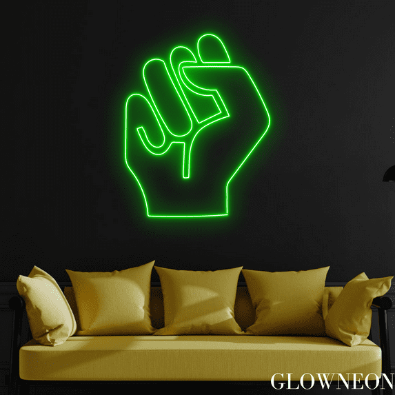Glowneon Fist Neon Sign, Fist Led Sign, Man Cave Gaming Room Decor