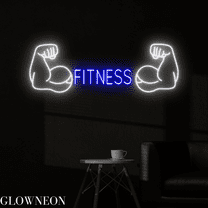 Glowneon Fitness Neon Sign, Muscle Arms Led Sign, Gym Club Led Decor