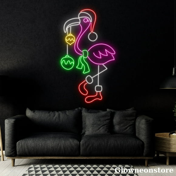 Light Up Flamingo Christmas
