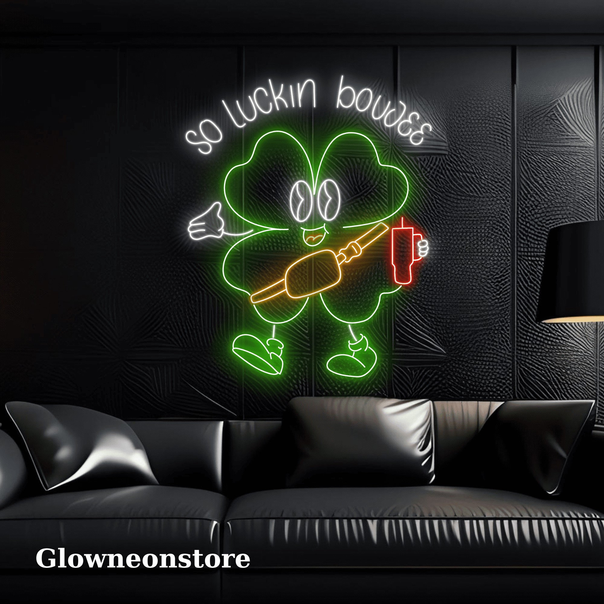 Lucky Clover Leaf Neon Sign Green Neon Light - PageNeon