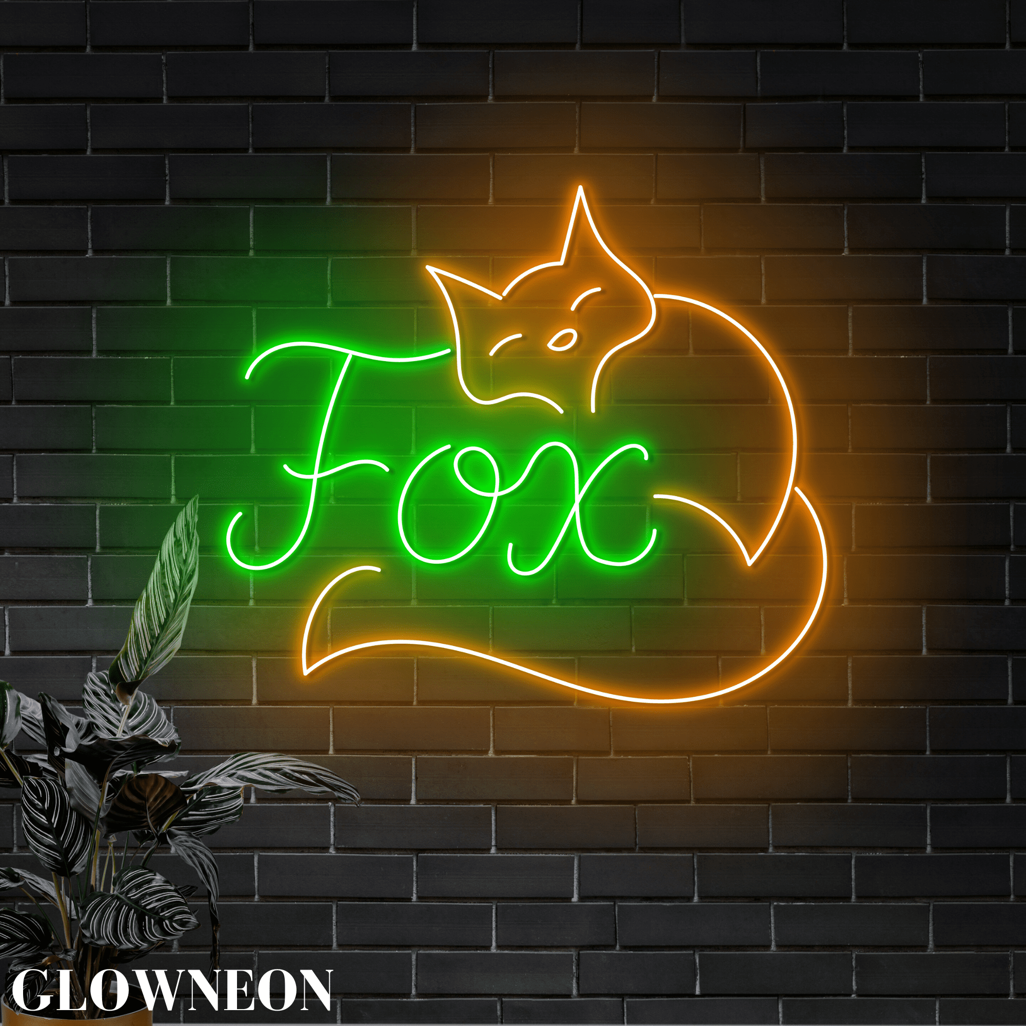 Glowneon Fox Logo Led Sign, Wild Fox Neon Sign For Home Bar Wall Art ...