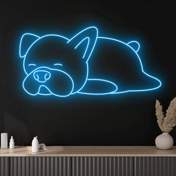Glowneon French Bulldog Neon Sign, Pet Shop Sign, Vet Sign, Pet Salon
