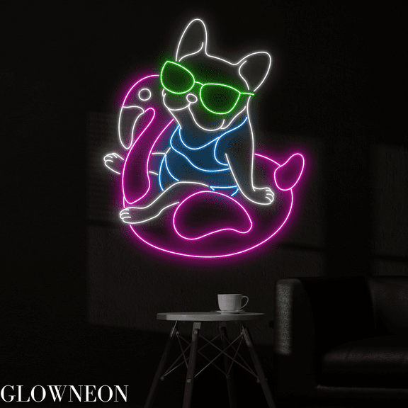 Glowneon French Bulldog Summer Neon Sign,French Bulldog Led Sign