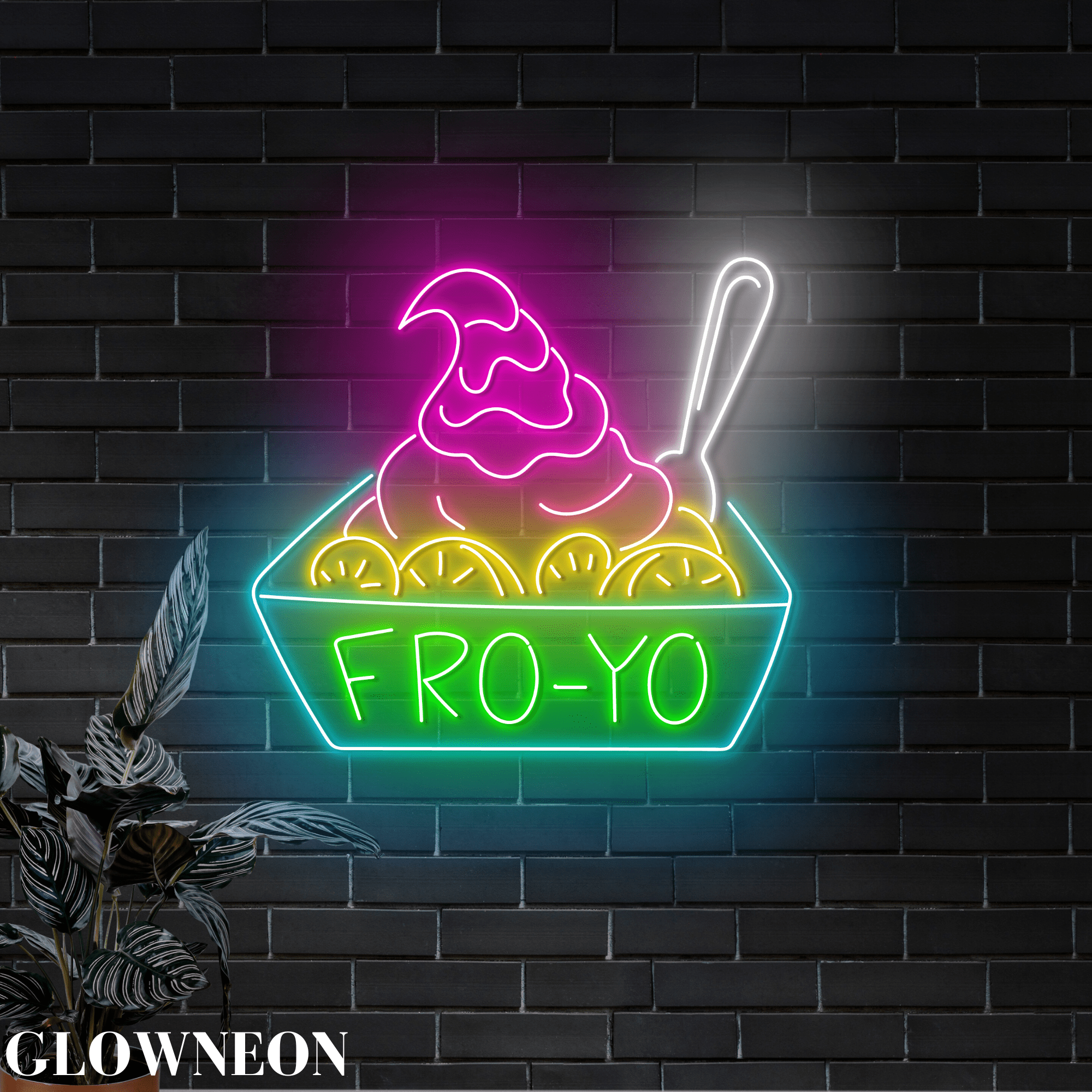 Glowneon Fro-yo Neon Sign, Frozen Yogurt Led Sign, Yogurt Shop Decor ...