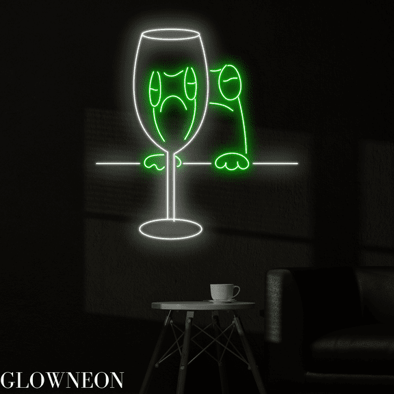 Glowneon Funny Frog Behind Glass Neon Sign, Funny Frog Led Light