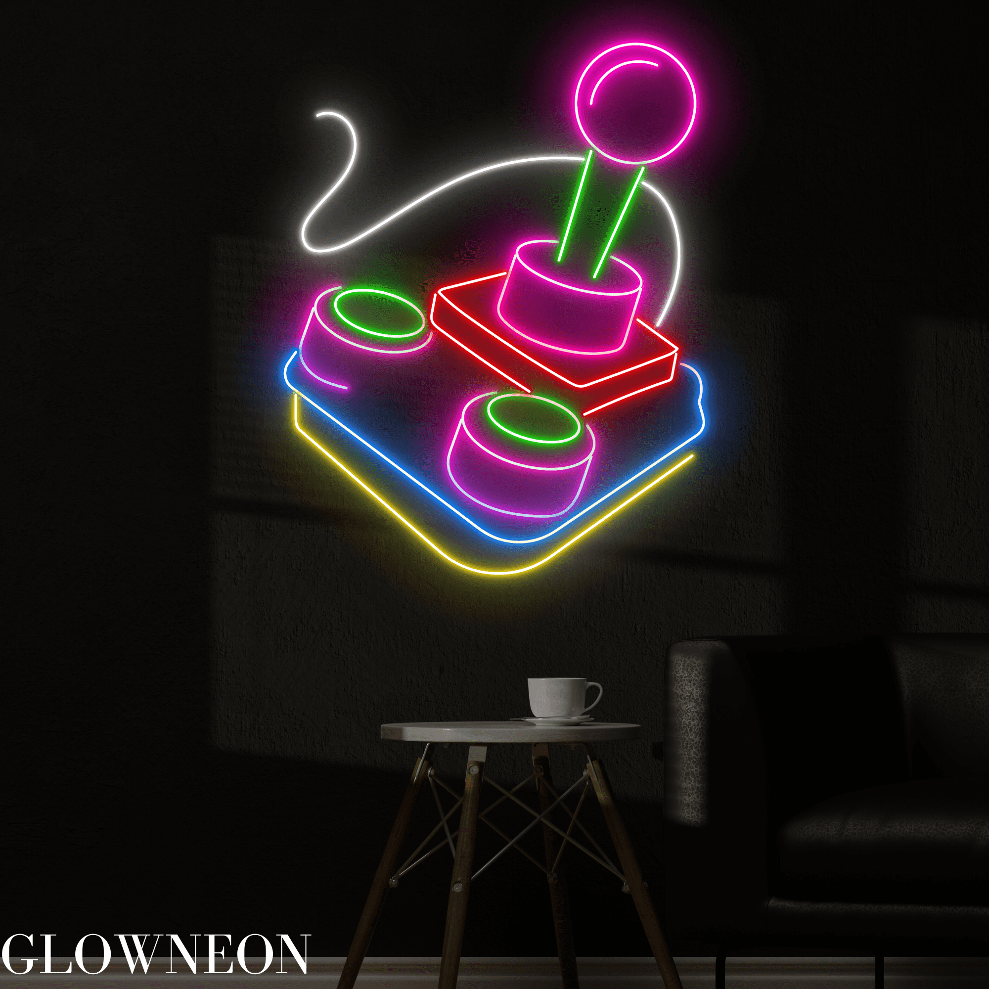 Glowneon Game Controller Neon Sign, Arcade Led Sign, Game Room Decor ...