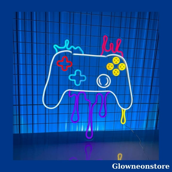 Glowneon Game Controller Neon Sign, Game Controller Led Sign, Game Room Decor, Man Cave Décor