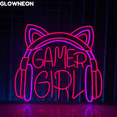 thumbnail image 1 of Glowneon Gamer Girl Neon Sign, Gamer Headphone Led Sign, Gift For Her, 1 of 5