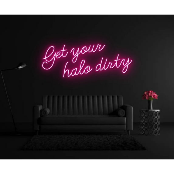 Glowneon Get Your Halo Dirty Neon Sign, Wall Art Decor