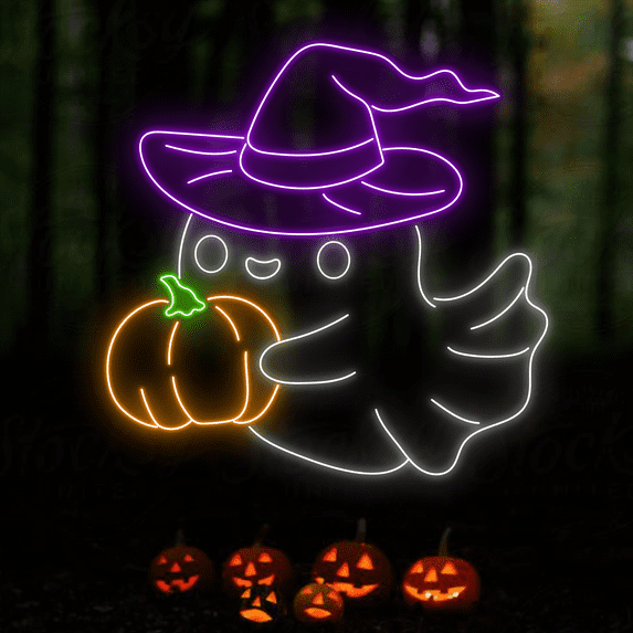 Glowneon Ghost Halloween Led Signs, Halloween Neon Lights Decor