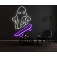 thumbnail image 1 of Glowneon Ghost Surfing Skateboard Neon Sign, Halloween party Decor, 1 of 4