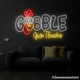 thumbnail image 1 of Glowneon Gobble Give Thanks Neon Sign, Gobble Turkey LED Sign, Thanksgiving Decor, Holiday Decor, 1 of 5