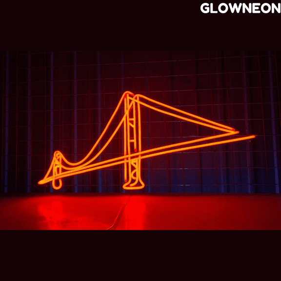 Glowneon Golden Gate Bridge Neon Sign, US Golden Gate Bridge Led Sign