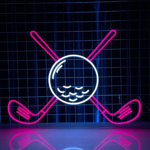 Glowneon Golf Neon Sign Wall Decor, Golf Club Led Light Wall Art Decor, Golf Ball Club Led 20in x 14in