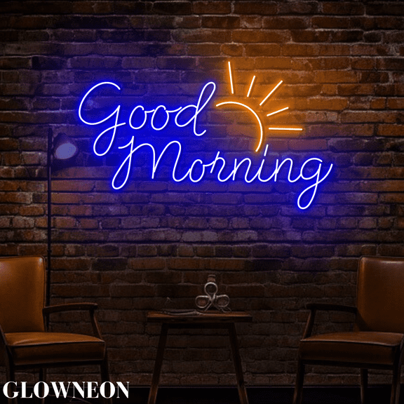 Glowneon Good Morning Led Sign, Bedroom Wall Decor, Coffee Shop Decor