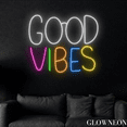 thumbnail image 1 of Glowneon Good Vibes Neon Sign, Coffee Shop Led Sign, Bedroom Wall Art, 1 of 4