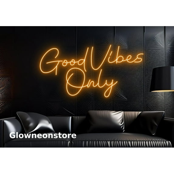 Glowneon Good Vibes Only Neon Sign, Quotes Led Sign, Motivation Quotes Light, Inspiration Quote