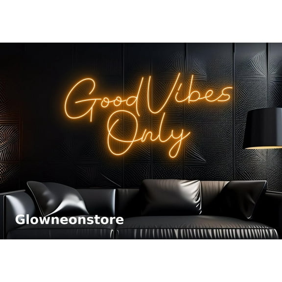Glowneon Good Vibes Only Neon Sign, Quotes Led Sign, Motivation Quotes Light, Inspiration Quote