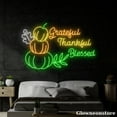 thumbnail image 1 of Glowneon Grateful Thankful Blessed Neon Sign, Pumpkin Led Sign, Thanksgiving Decor, Holiday Gifts, 1 of 5