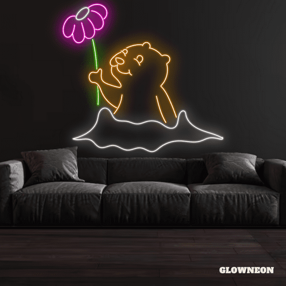 Glowneon Groundhog Neon Sign, Groundhog Day Sign, Animal Wall Decor