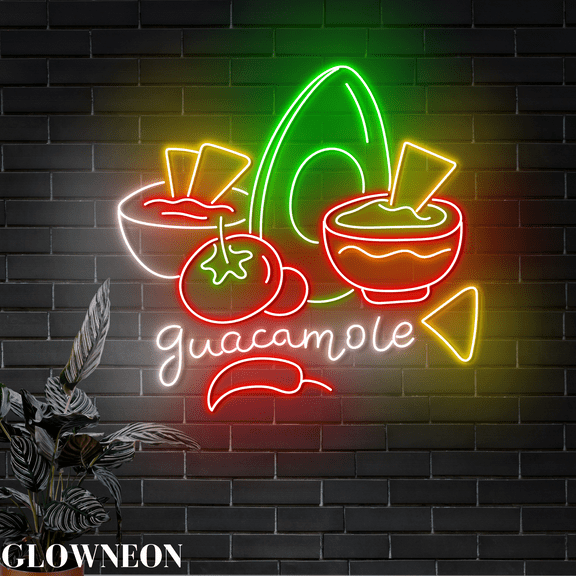 Glowneon Guacamole Mexico Neon Sign, Mexican Guacamole Led Signboard