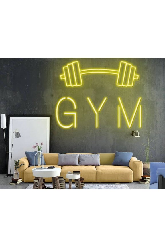 Gym Neon Sign, Gym Fitness Man Cave Led Signboard Decor
