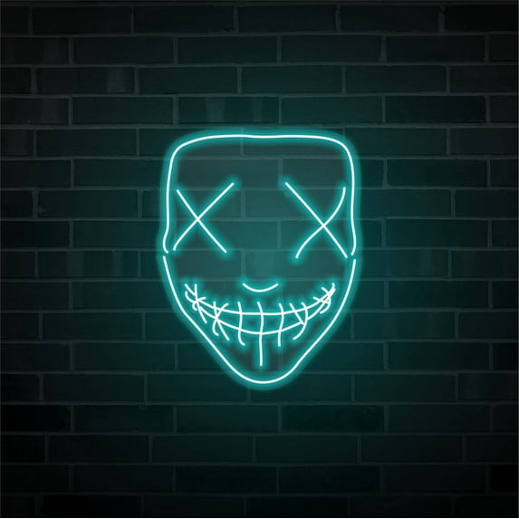 Glowneon Halloween Mask Neon Signs, Halloween Wall Decor