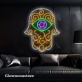 thumbnail image 1 of Glowneon Hamesh Bend Pattern Neon Sign, Hamesh Eye Illuminati Decor Sign, Hand Of Fatima Led Sign, 1 of 4