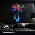 thumbnail image 1 of Glowneon Hand Couple Flower Neon Sign, Hand Flower Led Light, Hand Holding Flower Neon Light, 1 of 4