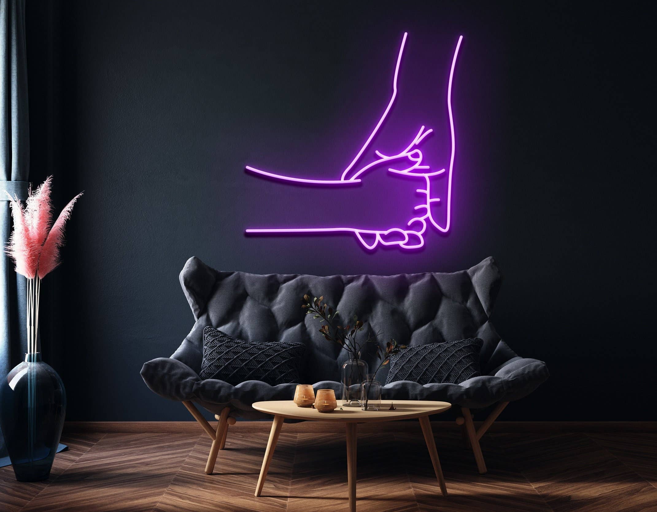 Glowneon Hand Holding Mom And Baby Neon Sign, Mother Day Gifts