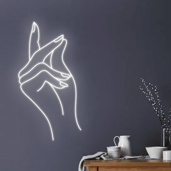Glowneon Hand Neon Sign, Nails Salon Shop Wall Decor