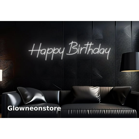 Glowneon Happy Birthday Neon Sign, Birthday Quotes Sign, Birthday Party Decor, Birthday Gifts
