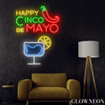 thumbnail image 1 of Glowneon Happy Cinco De Mayo Day Neon Sign, Bar Pub Wall Led Decor, 1 of 4