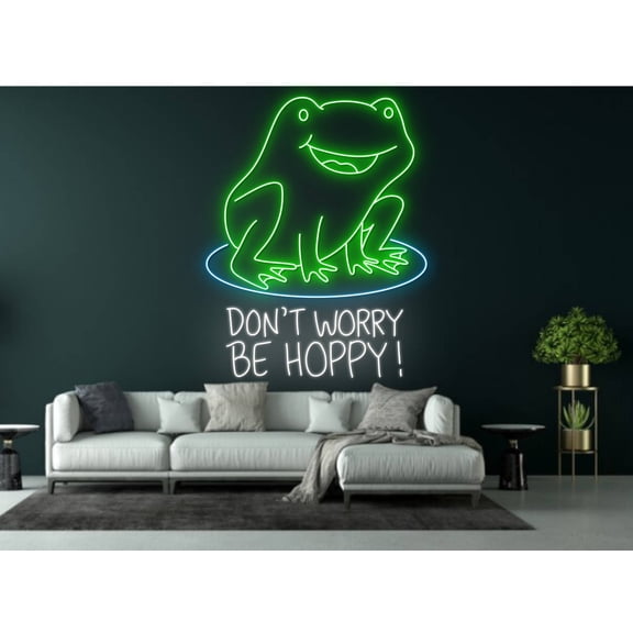 Glowneon Happy Frog Neon Sign, Cute Neon Sign Home Decor