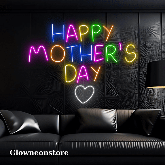 Glowneon Happy Mother's Day Letter Colorful Neon Sign Wall Decor