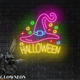 thumbnail image 1 of Glowneon Hat Witch Halloween Led Sign, Witch Halloween Night Wall Art, 1 of 5