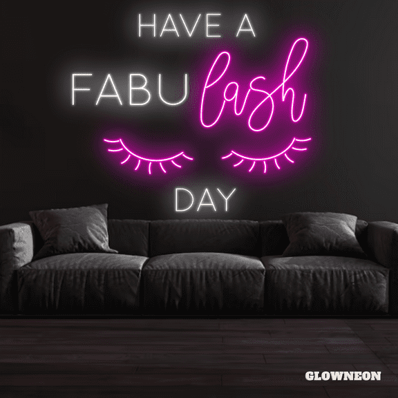 Glowneon Have A Fabulash Day Neon Sign, Beauty Room Decor, Lash Sign
