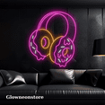 thumbnail image 1 of Glowneon Headphone Donut Neon Sign, Headphone Donut Light Decor Store, 1 of 4