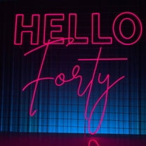 Glowneon Hello Forty Neon Sign, Birthday Long-lasting Wall Decor