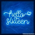 thumbnail image 1 of Glowneon Hello Sixteen Neon Sign, Hello Sixteen Led Sign, Girl Room Decor, Birthday Party Decor, 1 of 4