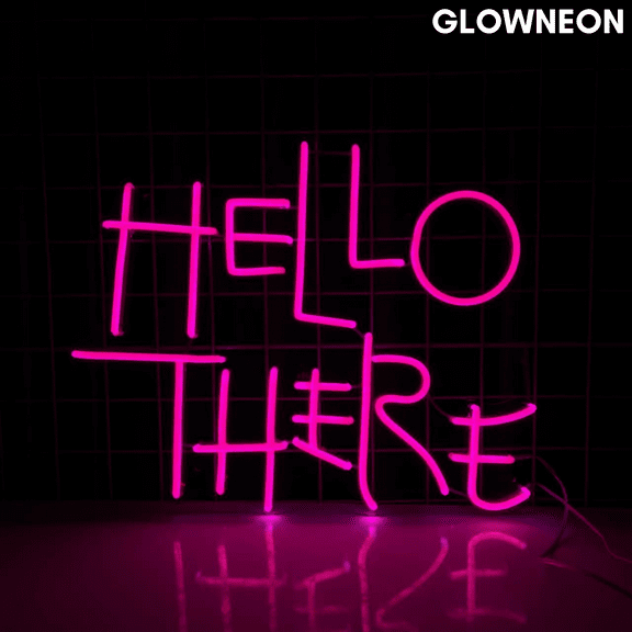 Glowneon Hello There Neon Sign, Welcome Led Sign, Coffee Shop Decor