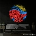 thumbnail image 1 of Glowneon Here Come The Sun Neon Sign, Here Come The Sun Neon Sign, Sunrise Wave Led Light, 1 of 5