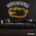 thumbnail image 1 of Glowneon Hippotatomus Neon Sign, Hippo Sign, Potato Sign, Animal Sign, 1 of 4