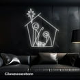 thumbnail image 1 of Glowneon Holy Family Christmas Neon Sign, Catholic House Line Led Sign, Handmade Catholic Neon Sign, 1 of 4