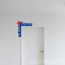 Glowneon Home Of The Brave Metal Door Topper, Independence Day Decor