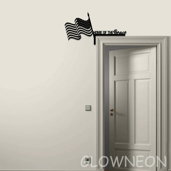 Glowneon Home Of The Brave US Flag Pole 4th Of July Door Corner Decor
