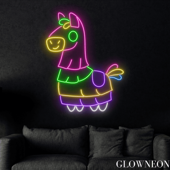 Glowneon Horse Pinata Neon Sign, Mexican Pinata Led Sign, Fiesta Art