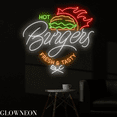 thumbnail image 1 of Glowneon Hot Burger Fresh & Tasty Neon Sign, Burger Store Led Decor, 1 of 4