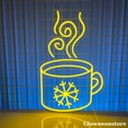 thumbnail image 1 of Glowneon Hot Chocolate With Snowflake Neon Sign, Hot Cocoa Cup LED Sign, Snowflake Cup Sign, 1 of 4